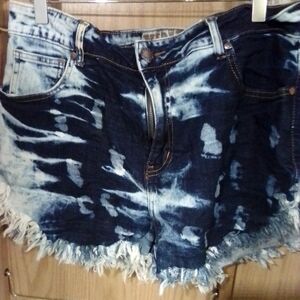 VIP Blue and White Tie-Dye Women Shorts